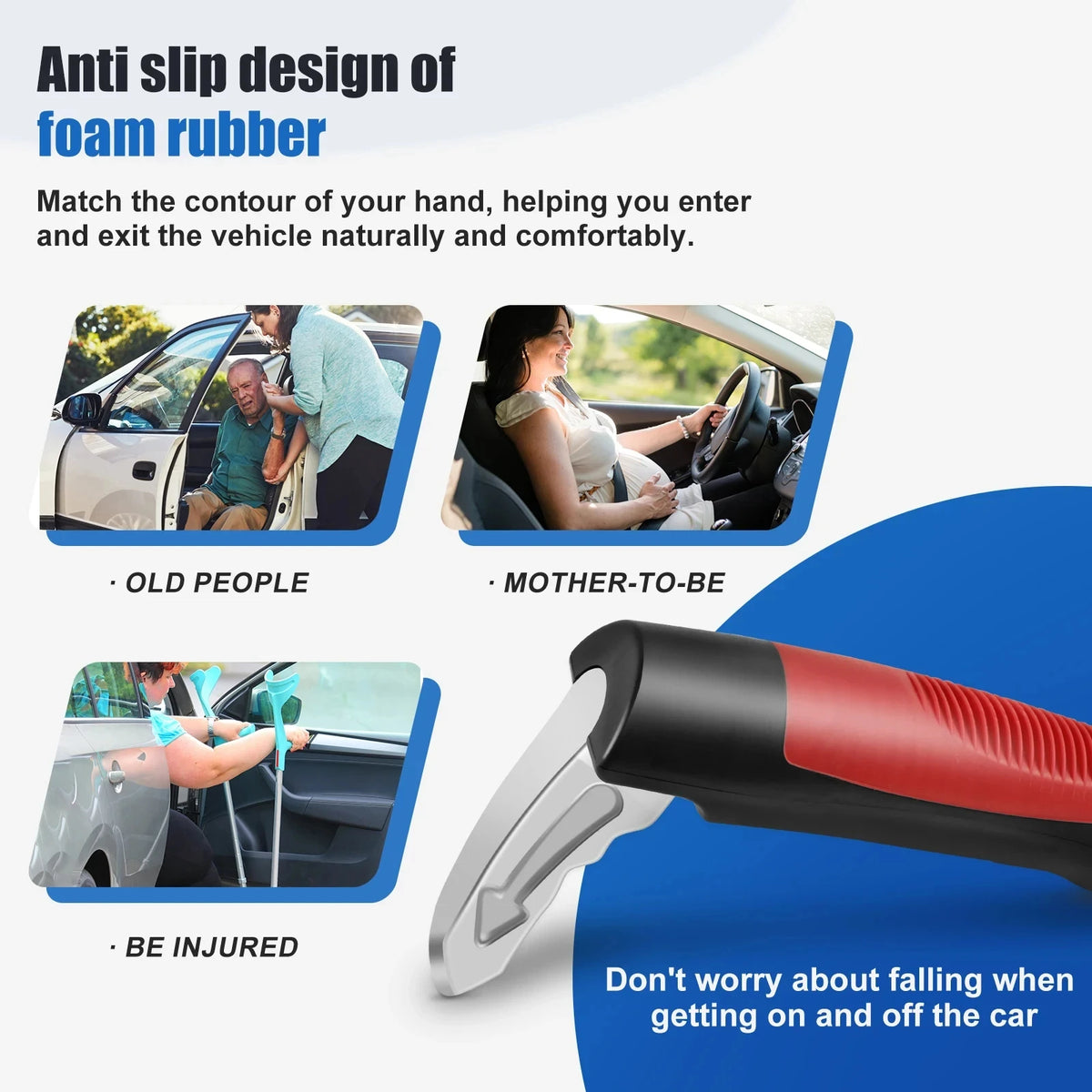 LOR MALE 2 in 1 Multifunction Car Door Assist Handle Vehicle Support Handles Window Breaker Portable Automotive Car Handle Assist
