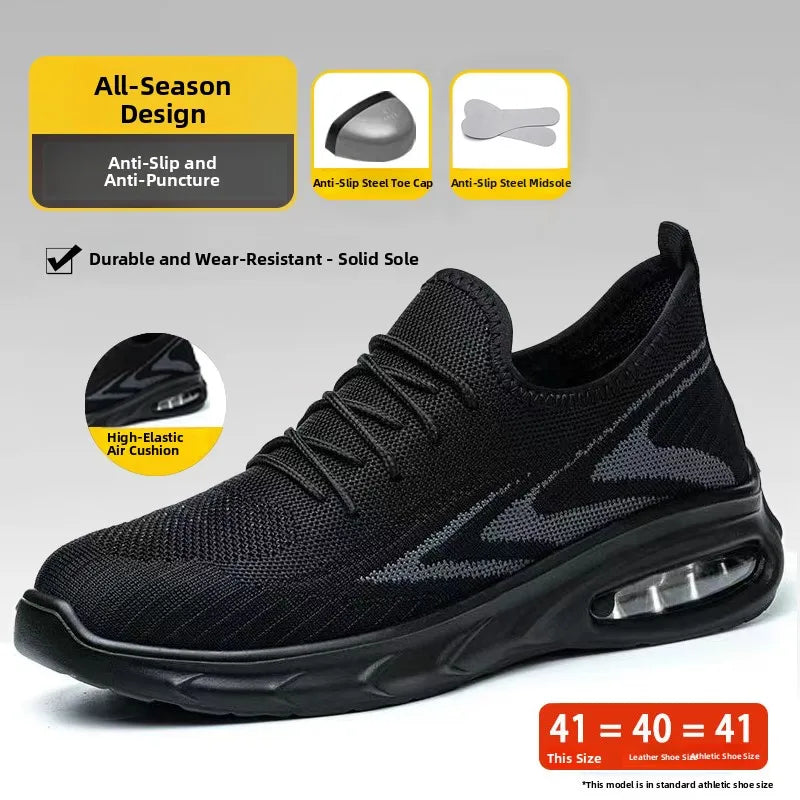 LOR MALE Men's Safety Work Boots Steel Toe Anti-impact Comfortable Soft Bottom Anti-wear Construction Site Shoes  Welding Prot...