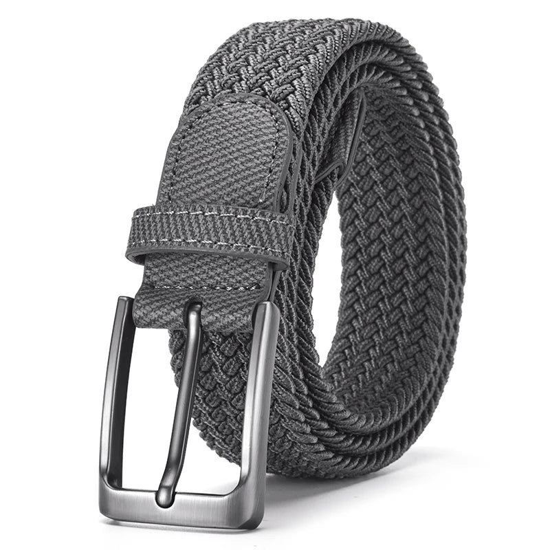 LOR MALE New Fashionable Men's Elastic Belt Pin Buckle Belt High Quality Men's Outdoor Casual Belt Simple Men's Clothing Accessories