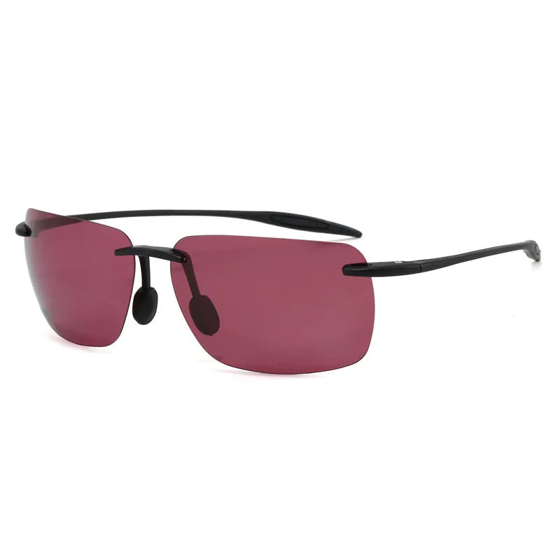 LOR MALE Polarized Sunglasses for Men WomenTr90 Rimless Frame Lightweight & Durable Protection for Running Fishing Baseball Sunglasses