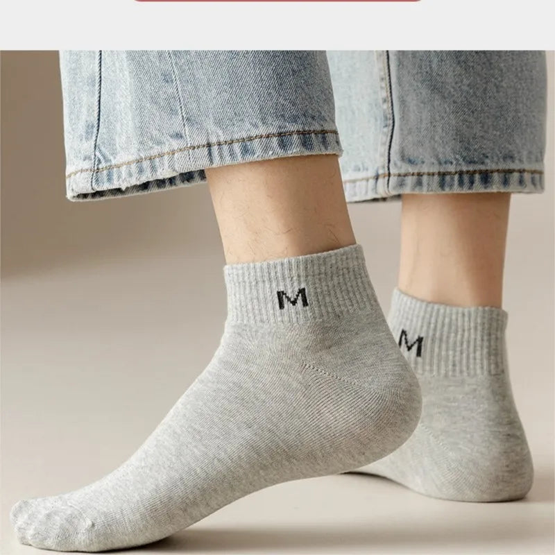 LOR MALE Socks Spring Summer Breathable Cotton Socks Lightweight Trend Sweat Absorption