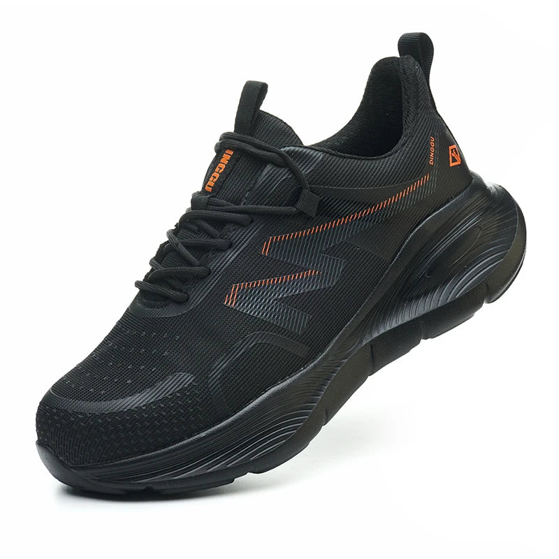 LOR MALE New Work Boots Steel Toe Safety Shoes Men Work Shoes Sneakers Lightweight Anti-Puncture Safety Shoes Men Indestructible Boots