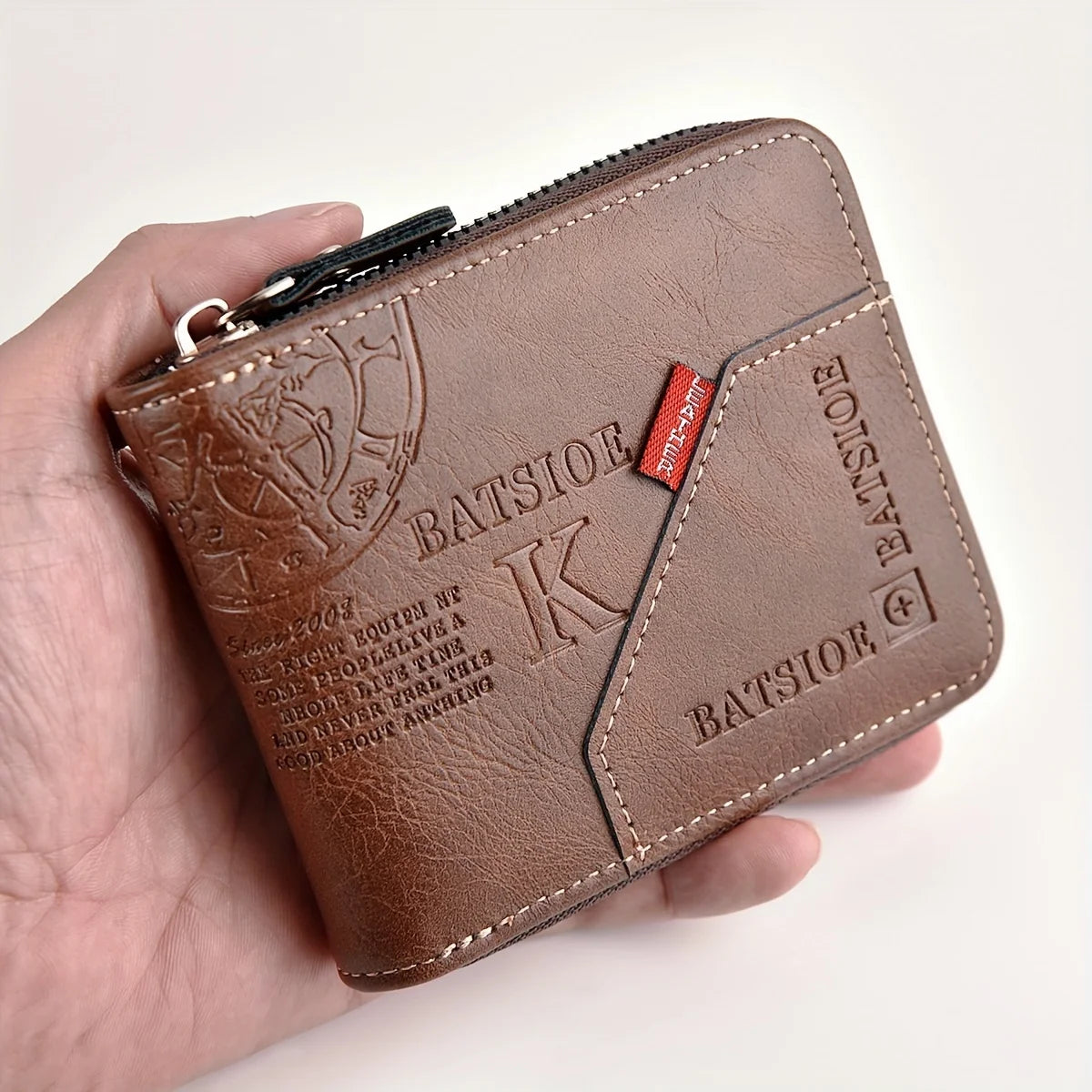 LOR MALE Zip-Around Wallet – Card, Cash & Coin Holder