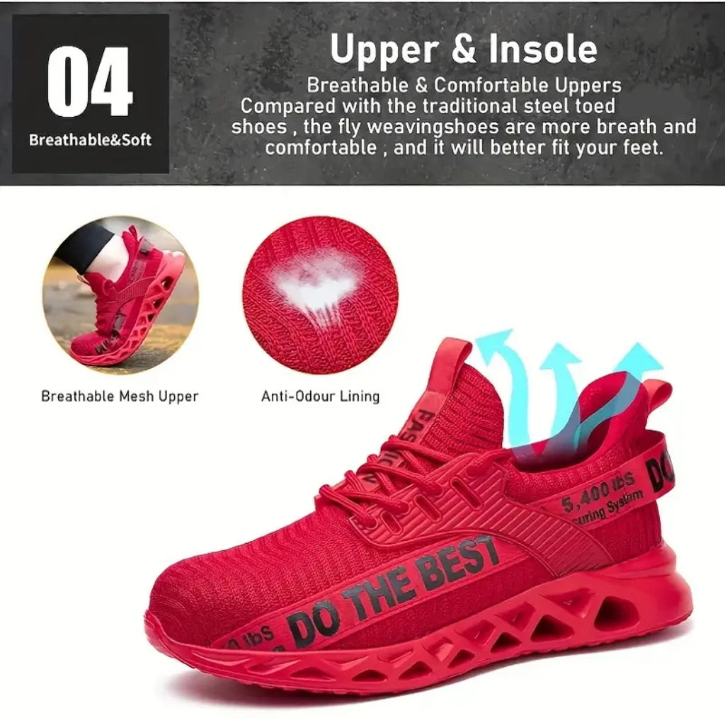 LOR MALE Safety Protective Mining Boots Men Steel Toe Safety Shoes Anti-smash Anti-puncture Function Work Shoes Fashion Multicolored