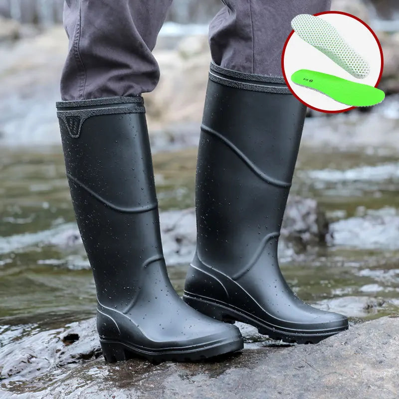 LOR MALE Fashionable Waterproof Shoes for Men Construction Rubber Boots for Adults Rain Boots High and Low Cut Work Protection Rain Boots