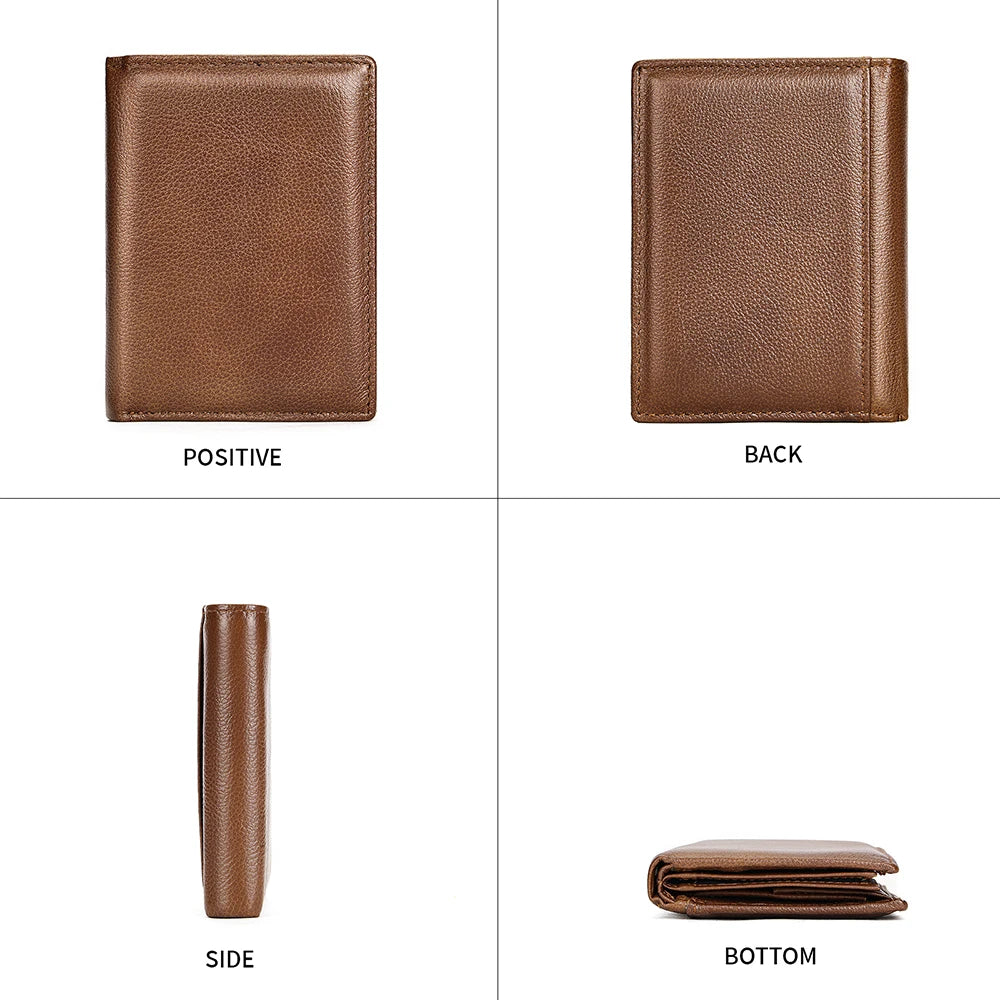 LOR MALE WESTAL New Hand-Made Cowhide Wallet Men's Leather Anti-Theft Cash Clip Advanced Sense Large Capacity Wallet