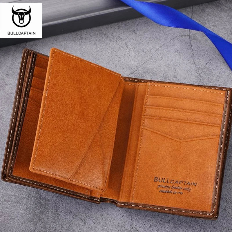 LOR MALE Men's High-End Genuine Leather Wallet, Short Style, Multi-Card Holder, Embossed Ultra-Thin Bi-Fold Wallet, Large Capacity, Multi-Card Slots, Credit Card Holder, Multifunctional Coin Purse, Men's Wallet, Men's Valentine's Day