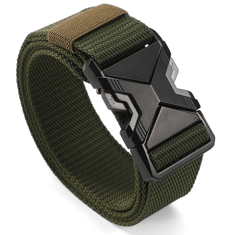 LOR MALE Men's Belt Outdoor Hunting Tactics Belt Multi functional Buckle Nylon Belt High Quality Marine Corps Canvas Belt