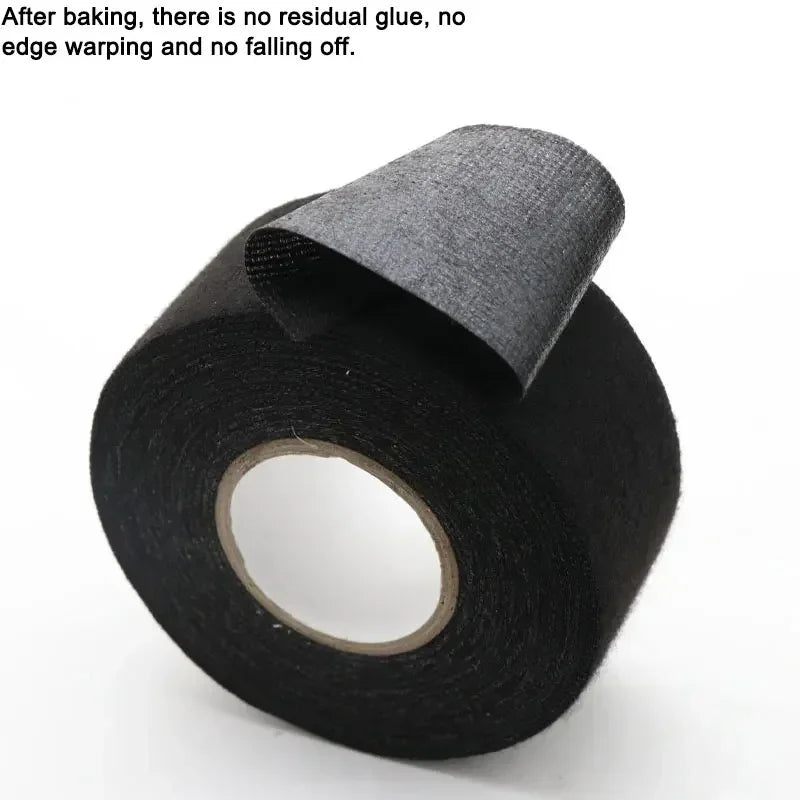 LOR MALE 1/3/5 Roll Heat-resistant Adhesive Cloth Fabric Tape 9-50mm For Automotive Cable Tape Harness Wiring Loom Electrical Heat Tapes