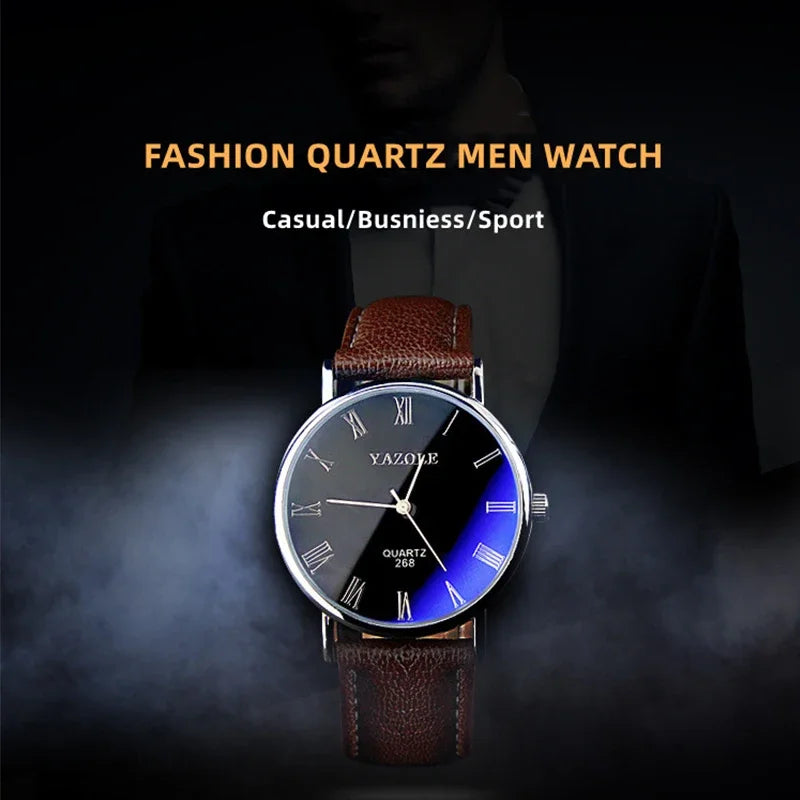 LOR MALE Fashion Wrist Watches for Men Top Brand Analog Men's Quartz Watches Leather Band Casual Business Men Watches Relogio Masculino
