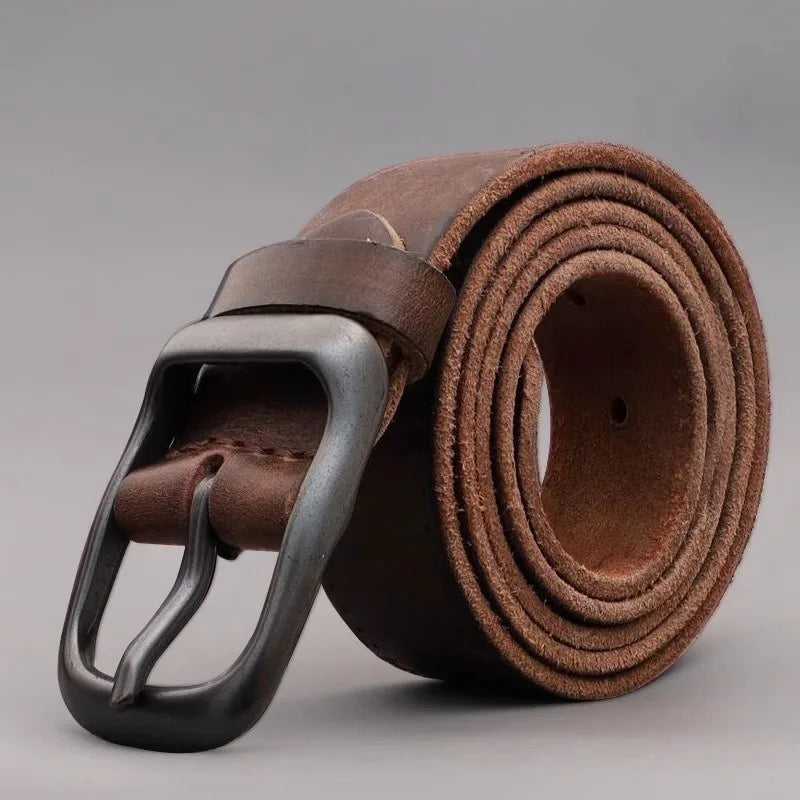 LOR MALE New Men's High-Quality Leather Belt Metal Pin Buckle Belt Leisure Business Waistband Fashionable Male Accessory Designer Belt