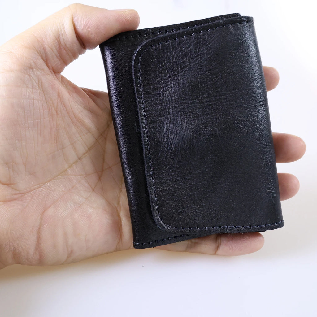LOR MALE Genuine Cowhide Leather Wallet Women Vintage Handmade Short Small Wallets Comp