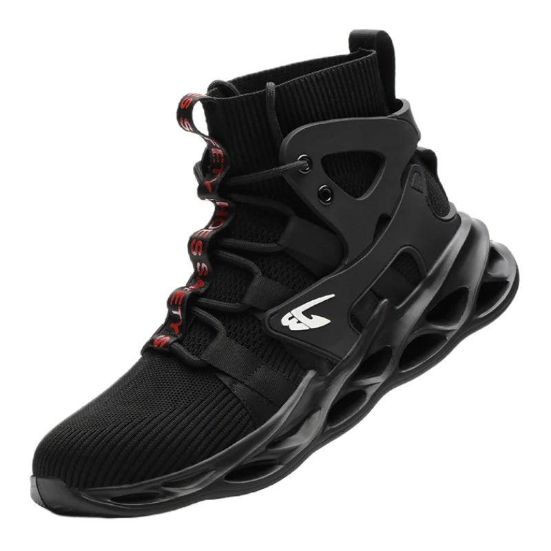 LOR MALE Steel Toe Safety Shoes Men, Anti-Puncture Anti-Smash Non Slip Industrial Work Boots Kevlar-Midsole Protection Tactical Boots