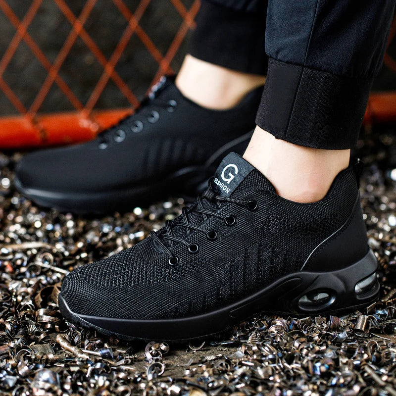LOR MALE New Styles Men Safety Boots With Steel Toe Cap Anti-smash Work Sneakers Safety Shoes Men IndestructibleWork Boots Tactical Boots