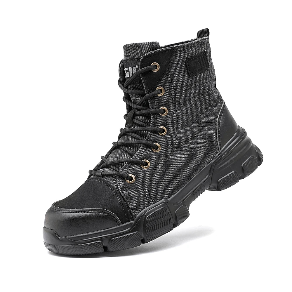 LOR MALE Safety Protective Boots Work Safety Shoes Men Safety Boots Anti-puncture Work Shoes New Steel Toe Shoe Indestructible Shoes