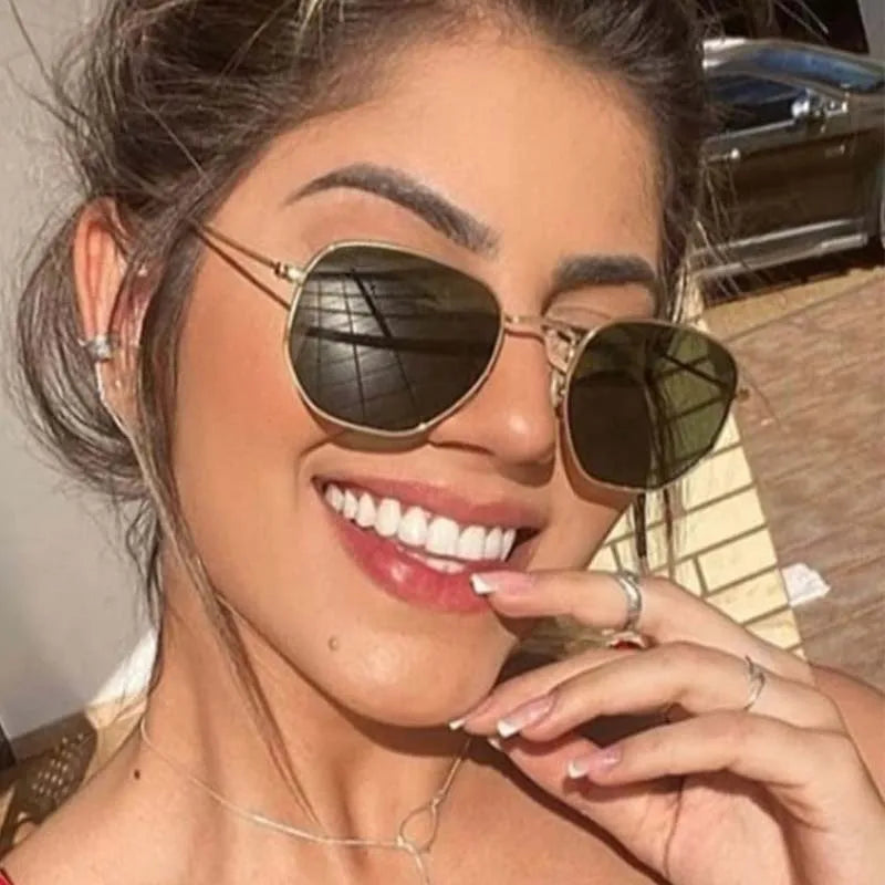 LOR MALE Polarized Hexagon Sunglasses for Men Women Fashion Vintage Driving Sun Glasses UV400 Protection Retro Classic Outdoor Eyewear