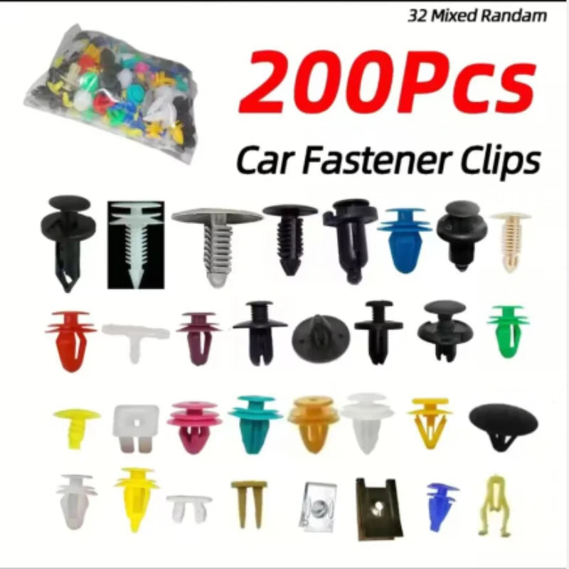 LOR MALE 200/500pcs Universal Hybrid Car Bumper Engine Expansion Rivet Door Trim Panel Snap