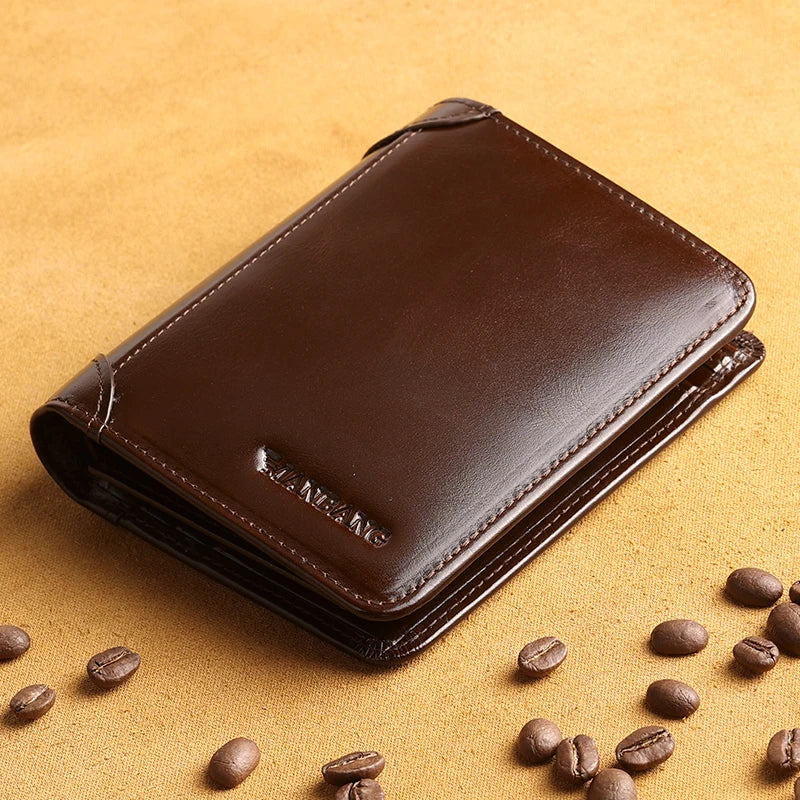 LOR MALE ManBang Classic Style Wallet Genuine Leather Men Wallets Short Male Purse