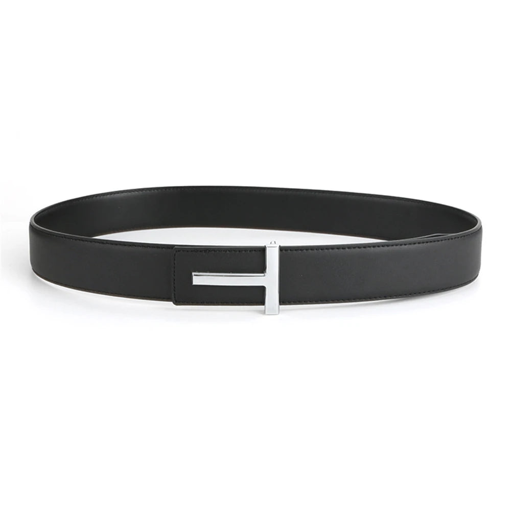 LOR MALE 2025 High Quality 3.8cm Leather Business Men Belt Luxury Brand Designer famous Belts for men Jeans Strap Male Metal Buckle belt