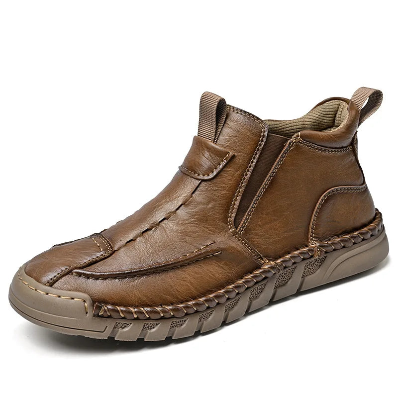 LOR MALE Men Boots Handmade Casual Shoes Genuine Leather Ankle Boots Comfortable Winter Shoes High Top Sneakers Luxury Footwear Men Shoes