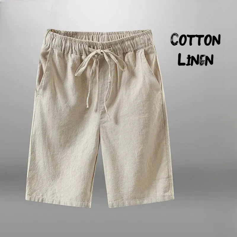 LOR MALE Men Shorts for Men Cotton Linen Casual Breathable Beach Shorts Men's Short Sweatpants Vacation Gym Basketball