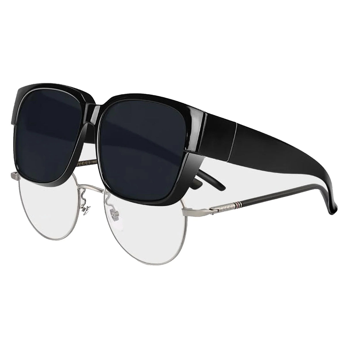 LOR MALE Polarized Fit Over Sunglasses for Men & Women - Oversized Square UV400 Protection Shades, Ultra Lightweight