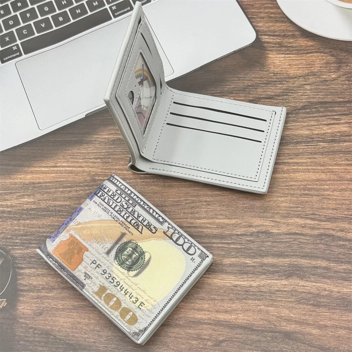 LOR MALE Custom Engraved Name Wallets with 100 US Dollar Pattern Male Leather