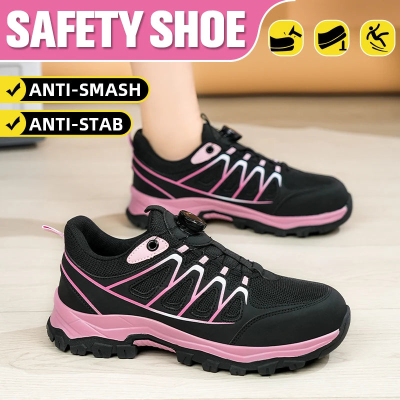 LOR MALE Safety Boots Womens Steel Toe Cap Shoes Casual Walking Wear-resisting Anti-Puncture Work Shoes Indestructible Anti-smash Shoes