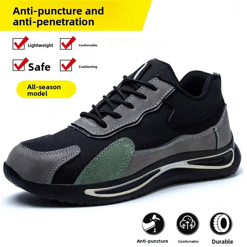 LOR MALE Men's Safety Work Boots Steel Toe Anti-impact Comfortable Soft Bottom Anti-wear Construction Site Shoes  Welding Prot...