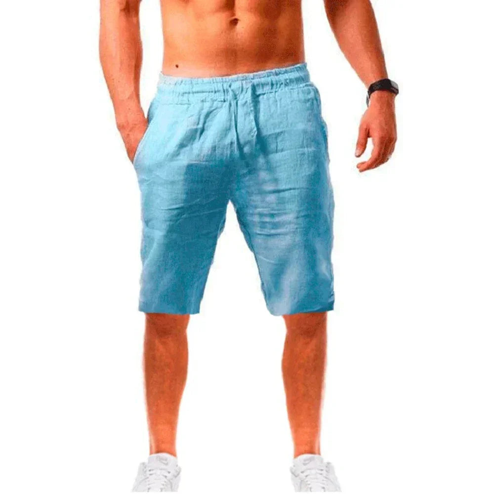LOR MALE Men's Casual Shorts Loose Sense of texture Short Pants Male Summer Breathable Solid Color Trousers Fitness Streetwear