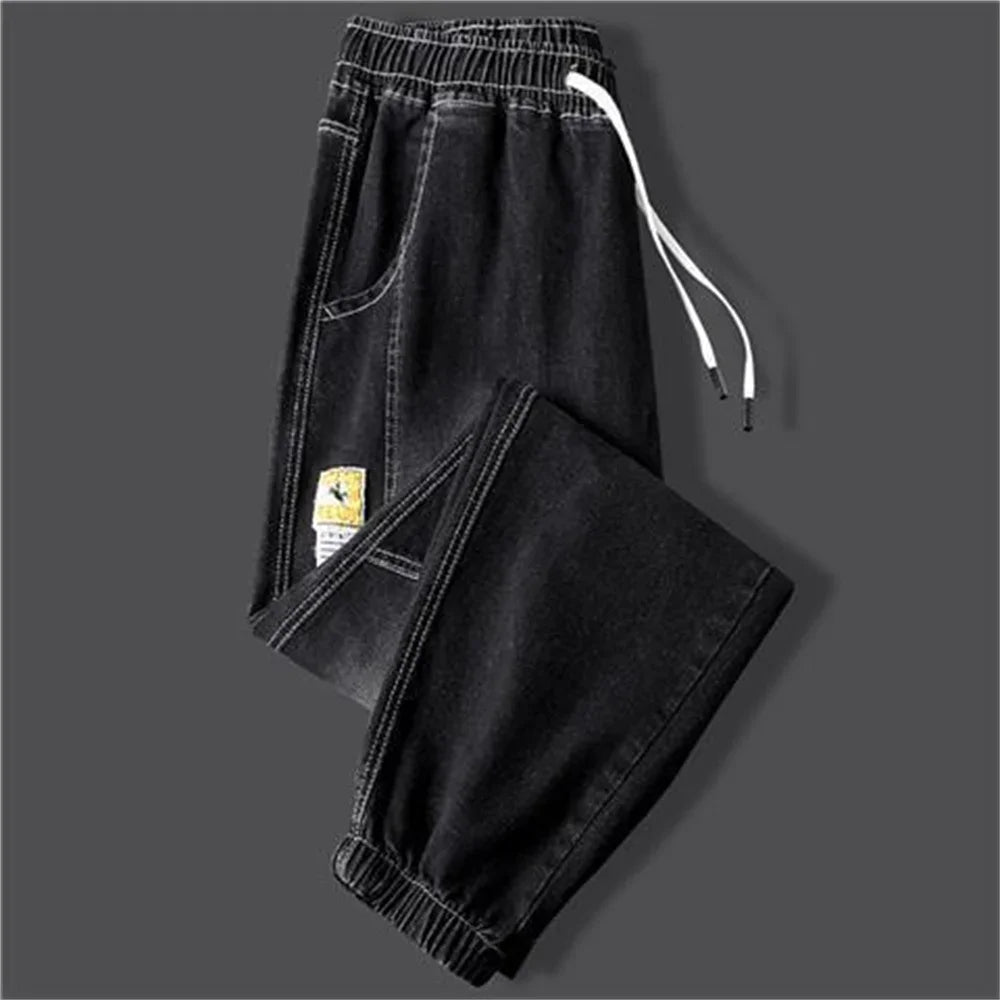 LOR MALE Men's jeans Winter Fleece Jeans Thick Warm Denim Pants Men Streetwear Black Joggers Harem Jean Trousers cargo pants men clothing