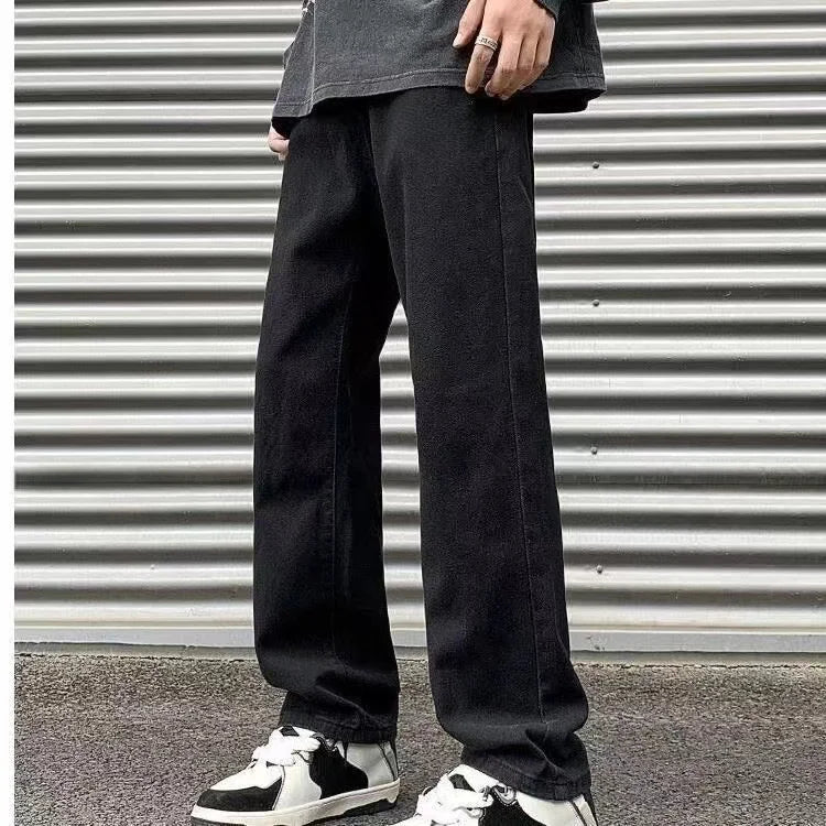 LOR MALE Men's Straight Leg Jeans Spring Autumn High Waist Business Casual High Stretch Versatile Comfortable Fit High Quality Denim P...