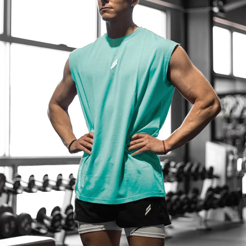LOR MALE Sleeveless T-shirt Men Quick-drying Fitness Bodybuilding Shirt Male Fashion Basketball Vest Mesh Breathable Summer Gym Tank Men