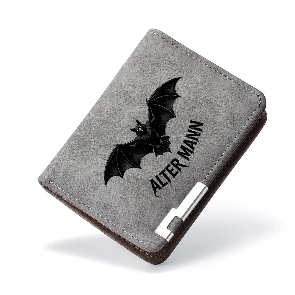 LOR MALE Bat Pattern Wallet – Slim Card & Cash Holder
