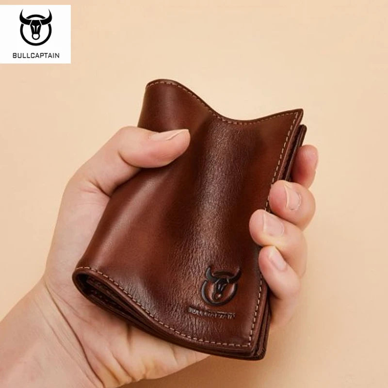 LOR MALE Men's High-End Genuine Leather Wallet, Short Style, Multi-Card Holder, Embossed Ultra-Thin Bi-Fold Wallet, Large Capacity, Multi-Card Slots, Credit Card Holder, Multifunctional Coin Purse, Men's Wallet, Men's Valentine's Day