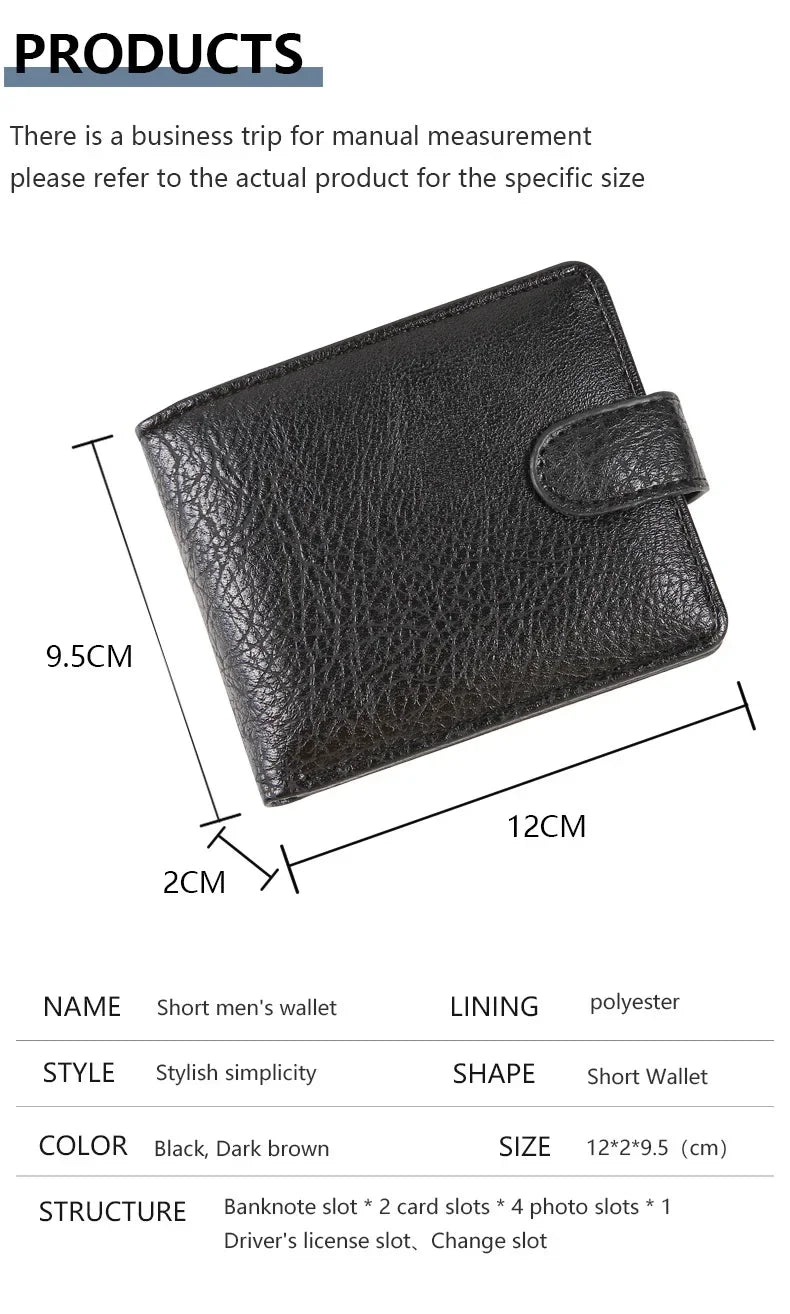 LOR MALE Vintage Wallet Leather Short Hasp Man Wallets Casual Durable Coin Pouch