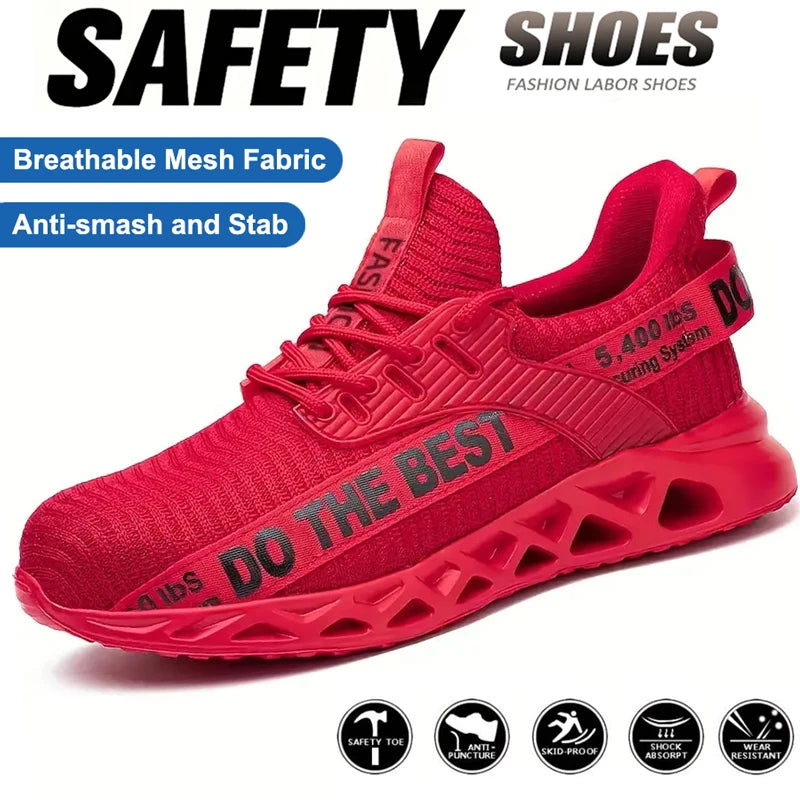 LOR MALE Safety Protective Mining Boots Men Steel Toe Safety Shoes Anti-smash Anti-puncture Function Work Shoes Fashion Multicolored