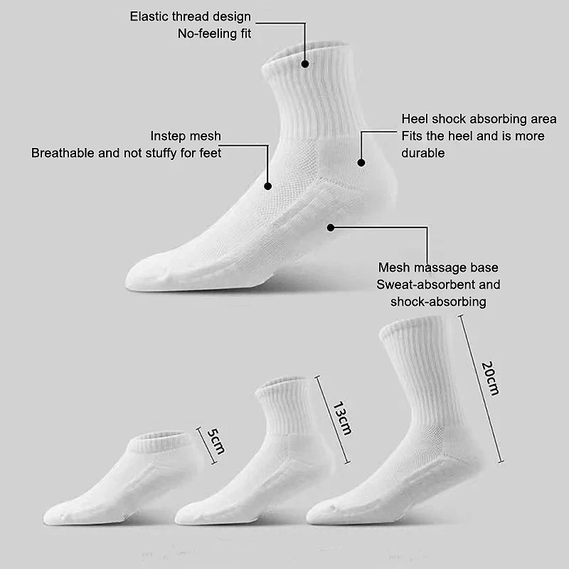 LOR MALE Men's Thick Bottom Sweat Absorbing and Breathable Sports Socks with Bottom Cushion for Running Professional Sports Men's Socks