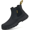 LOR MALE New Safety Boots Men Waterproof Leather Boots Steel Toe Shoes Anti-Smash Anti Puncture Work Boots Indestructible Shoes Non-slip