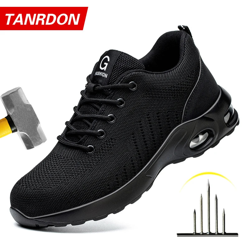 LOR MALE New Styles Men Safety Boots With Steel Toe Cap Anti-smash Work Sneakers Safety Shoes Men IndestructibleWork Boots Tactical Boots
