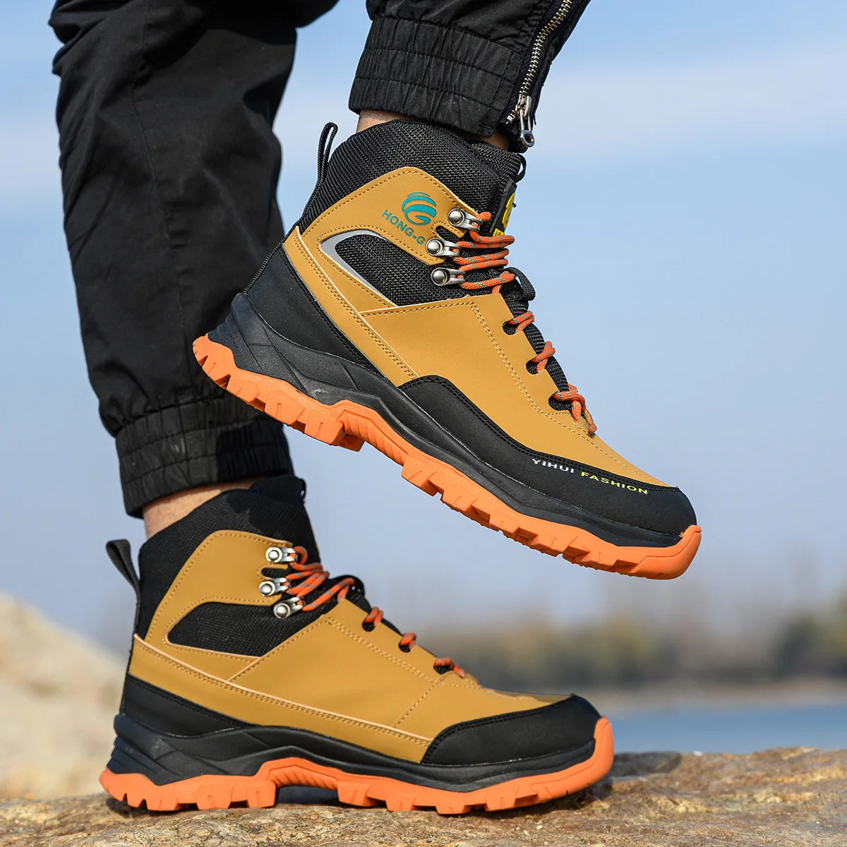LOR MALE Steel Toe Cap Shoes For Men Work Boots Puncture-Proof Work Safety Shoes Non-Slip Protective Shoes Male Footwear Sneakers