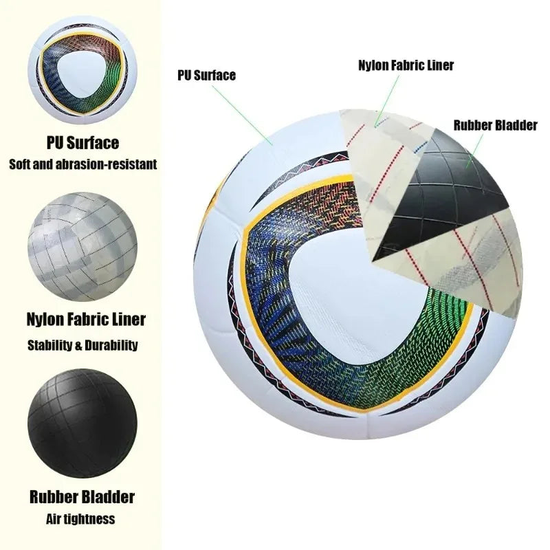 Football for Men,High Quality Size 5 PU Adult futebol Kids Outdoor Sports Training balls 2010 Game Professional Team Soccerball.