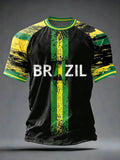 2026 Summer New Brazil Football Jerseys For Men Classic God Brazil Short Sleeve Tees Casual O-neck Short Sleeve T-shirt Tops