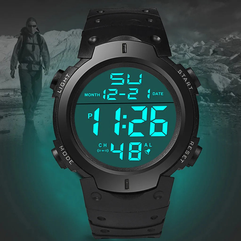 LOR MALE Men Electronic Watch Sports Watches Waterproof Luminous Multifunction Outdoor