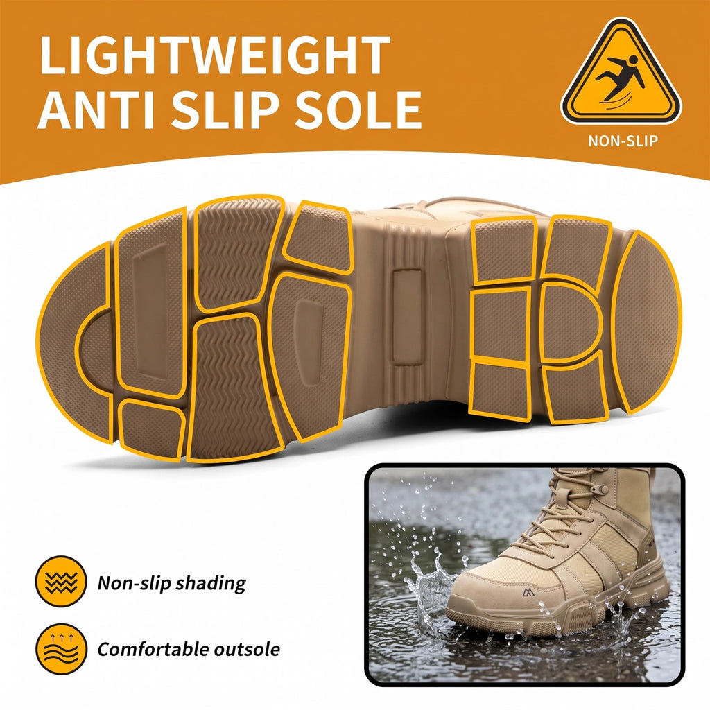 LOR MALE Indestructible Security Protective Boots Men Comfortable Breathable Construction Working Boots Anti-Puncture Work Safety Shoes