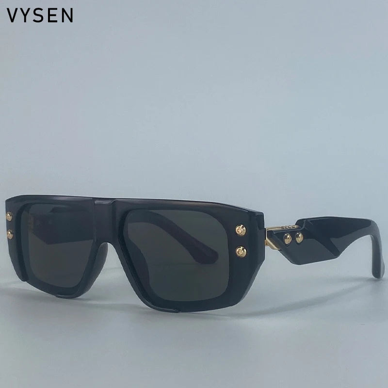 LOR MALE Polarized Steampunk Square Sunglasses Men 2026 Luxury Brand Punk Big Frame Driving Sun Glasses Fashion Eyewear For Male Shades