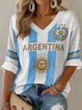 Argentina Football Fan T-shirt  Sleeved Breathable Quick Drying Street Wear Casual Football Shirt Fashionable FamilyMatching
