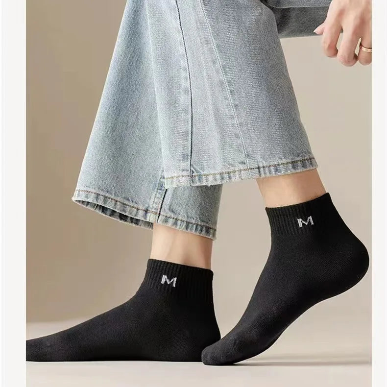 LOR MALE Socks Spring Summer Breathable Cotton Socks Lightweight Trend Sweat Absorption