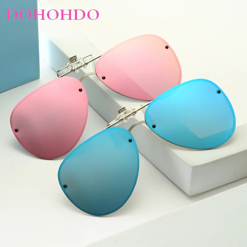 LOR MALE Men Polarizing Clips Sunglasses Women Flip Up Metal Pilot Driver Goggles 2
