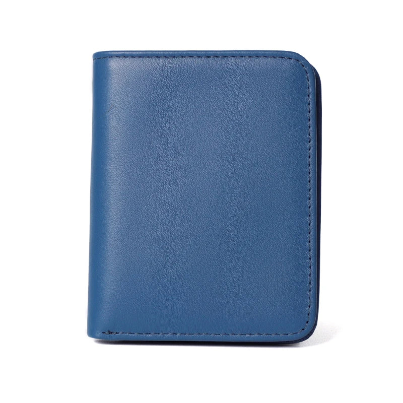 LOR MALE Slim Wallet Men Genuine Leather Thin Pocket Wallet for Men Short Purse Unisex Women  Mini Wallets Card Holder Small Coin Purse